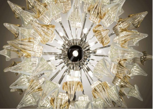 Lampadario design moderno modello isadora in vetro di murano lavorato