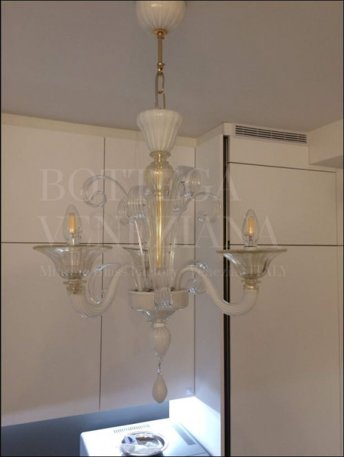 Lampadario Murano Astro-oro Decorato a Mano