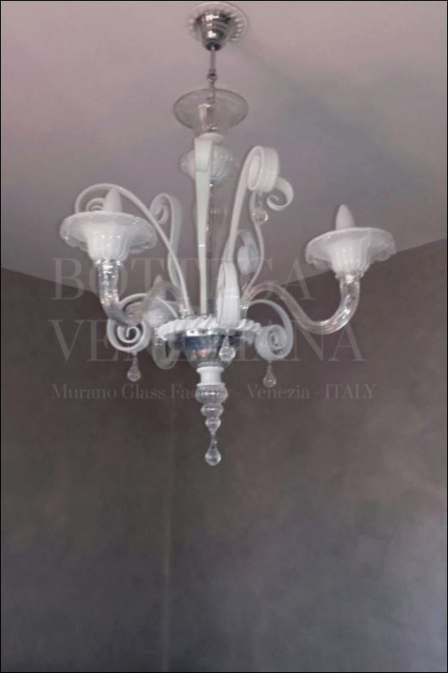 Lampadario Murano Astro-argento Leggendario