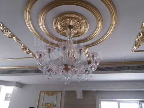 Lampadario classico in vetro soffiato di murano modello alma colore c