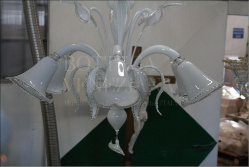 Lampadario Murano Stella-bianco-1 Imponente