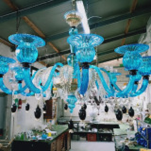 Lampadario Murano Celeste Artigianale