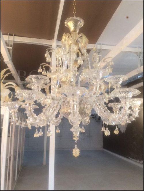 Lampadario rezzonico in vetro di murano cristallo modello vaporoso