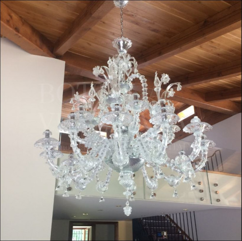 Lampadario rezzonico in vetro di murano cristallo modello vaporoso