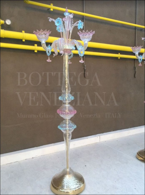 Lampadario classico in vetro soffiato di murano modello alma colore c