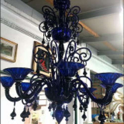 Lampadario Murano Blu Esclusivo