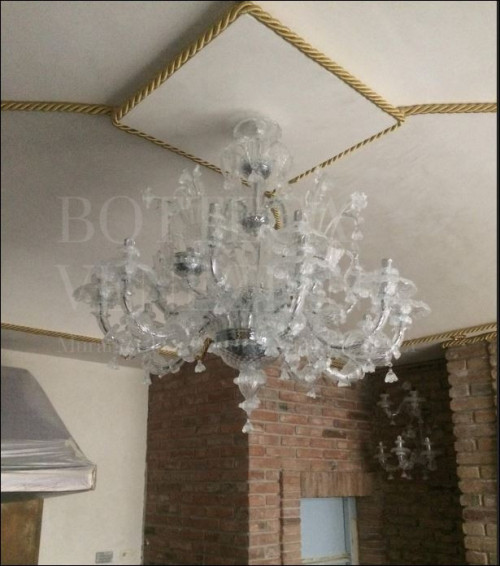 Lampadario rezzonico in vetro di murano cristallo modello vaporoso