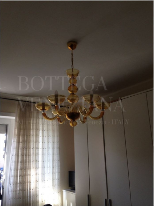 Lampadario moderno in vetro soffiato di murano modello hidra realizza