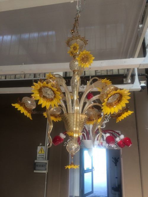 Lampadario Murano Girasoli-lamp Ricercato