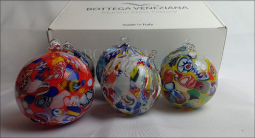 Lampadario Murano Set-palline-natale Floreale