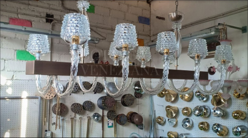 Lampadario a sospensione modello chimera in vetro soffiato di murano 