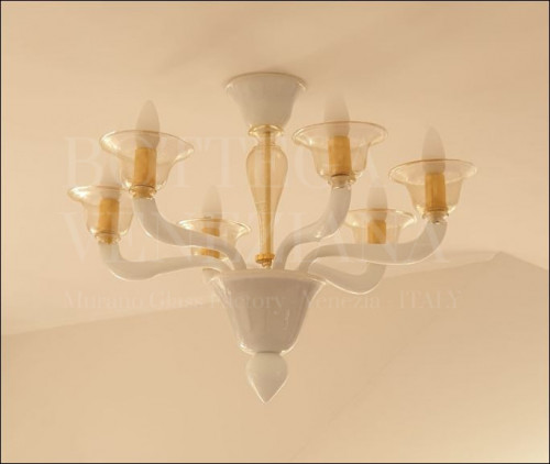 Lampadario Murano Blanche Elegante