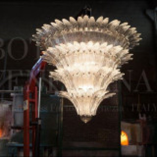 Lampadario vintage modello palme realizzato nella fornace di bottega 