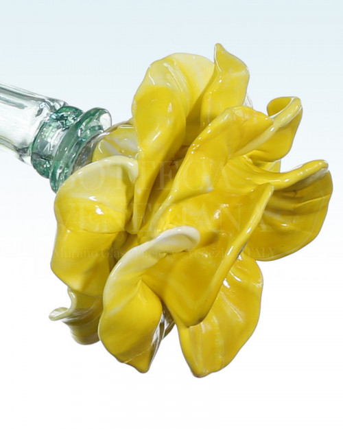 Lampadario murano bouquet vetro soffiato e fiori in pasta di vetro mu