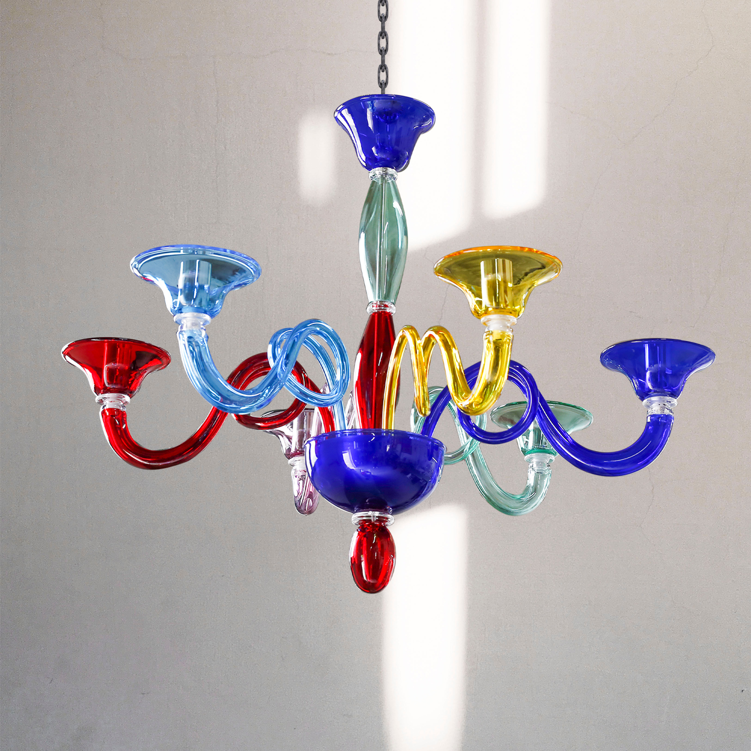 lampadario murano multicolor brazil prodotto dalla fabbrica lampadari Bottega Veneziana made in italy