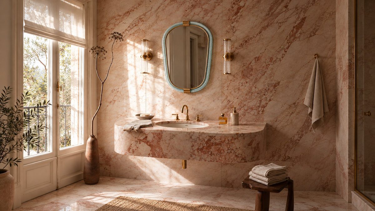 Specchio veneziano con cornice in vetro di Murano ritorto acquamarina