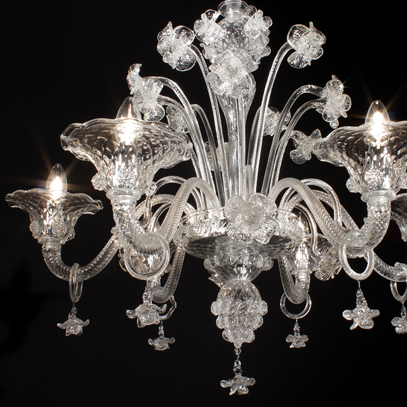 Candiano Cristallo – lampadario in vetro di Murano