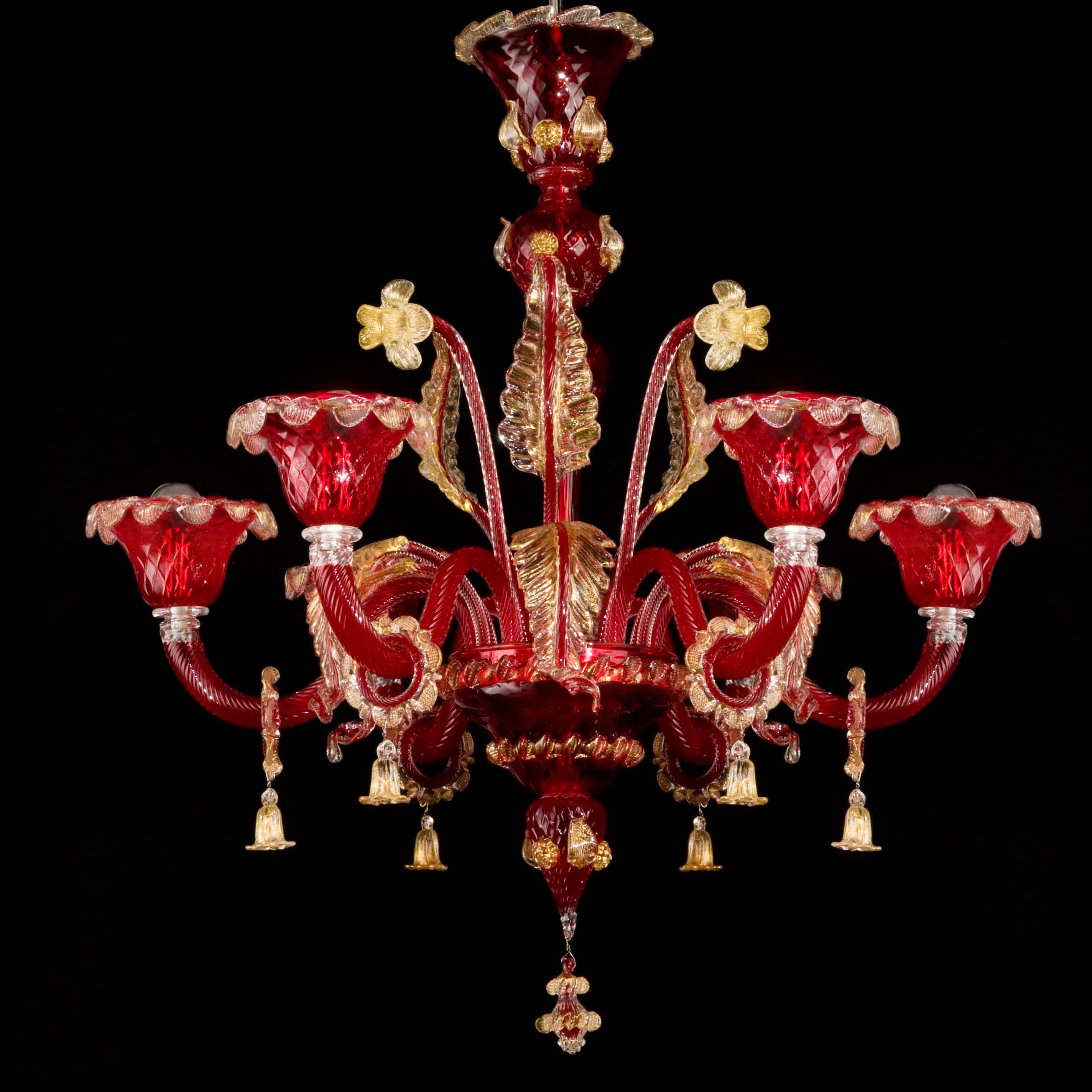 Giudecca Rosso – lampadario in vetro di Murano