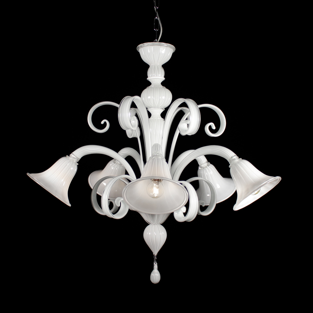 Guglie Bianco – lampadario in vetro di Murano