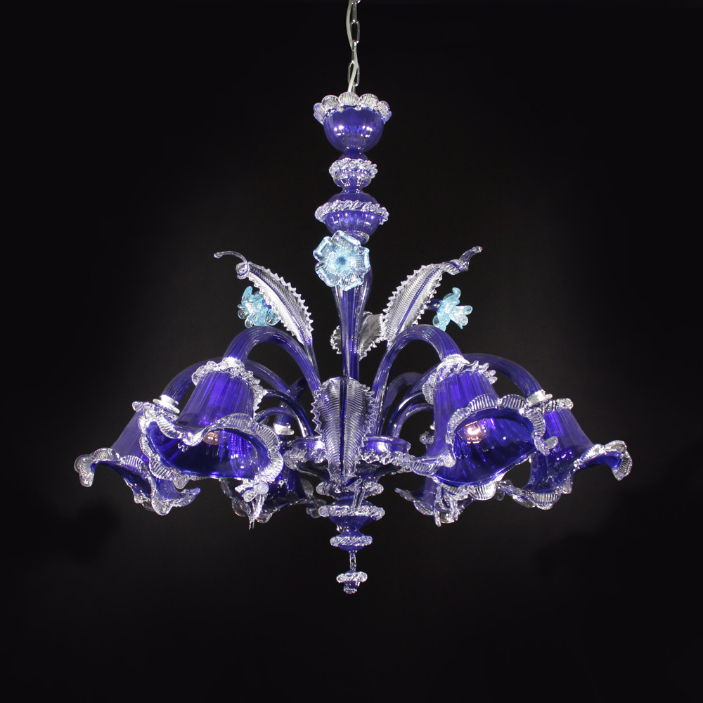 Zulian Blu – lampadario in vetro di Murano