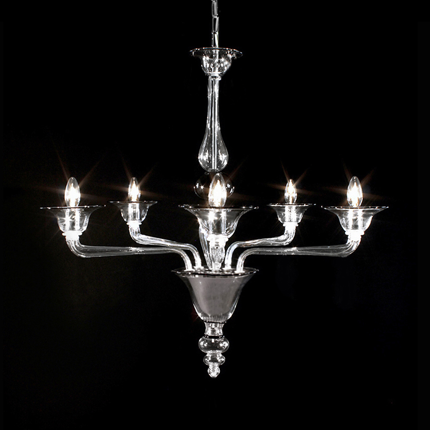 Arsenale filo nero – lampadario in vetro di Murano