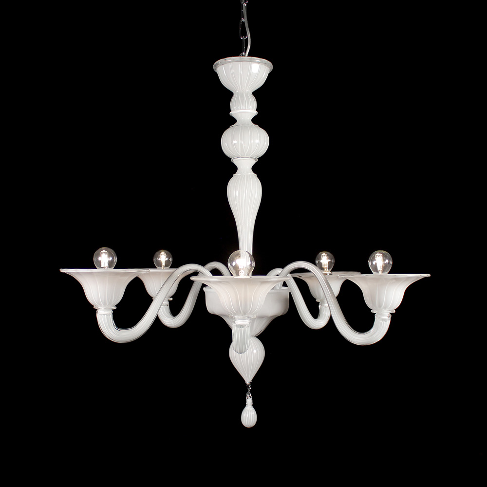 Canal Bianco – lampadario in vetro di Murano