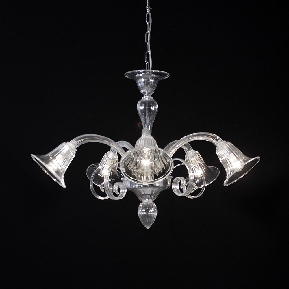 Polluce Cristallo – lampadario in vetro di Murano
