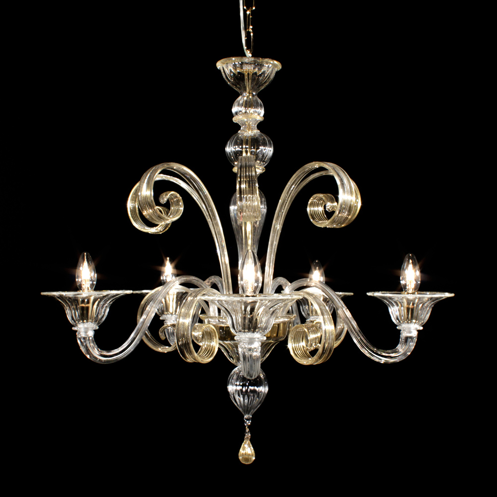 Rialto d'oro – lampadario in vetro di Murano