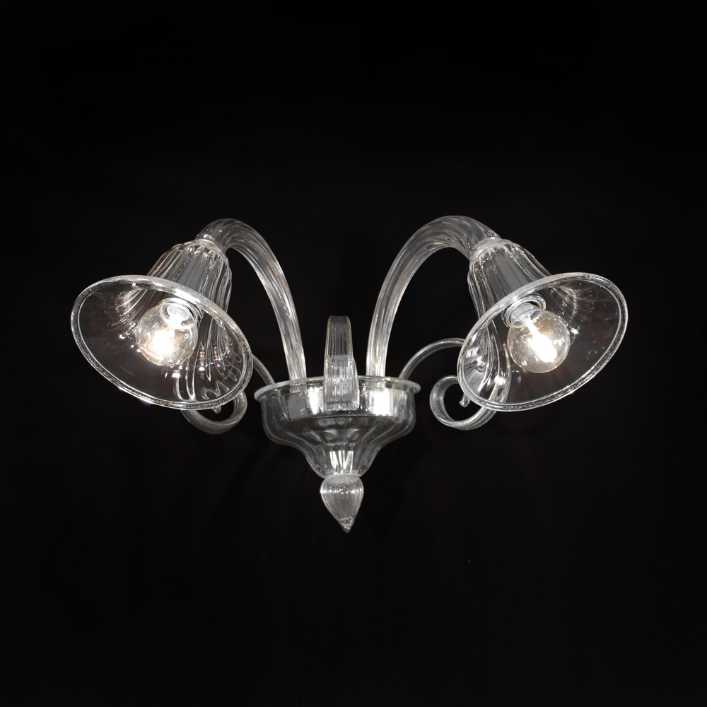 Polluce Cristallo – applique in vetro di Murano