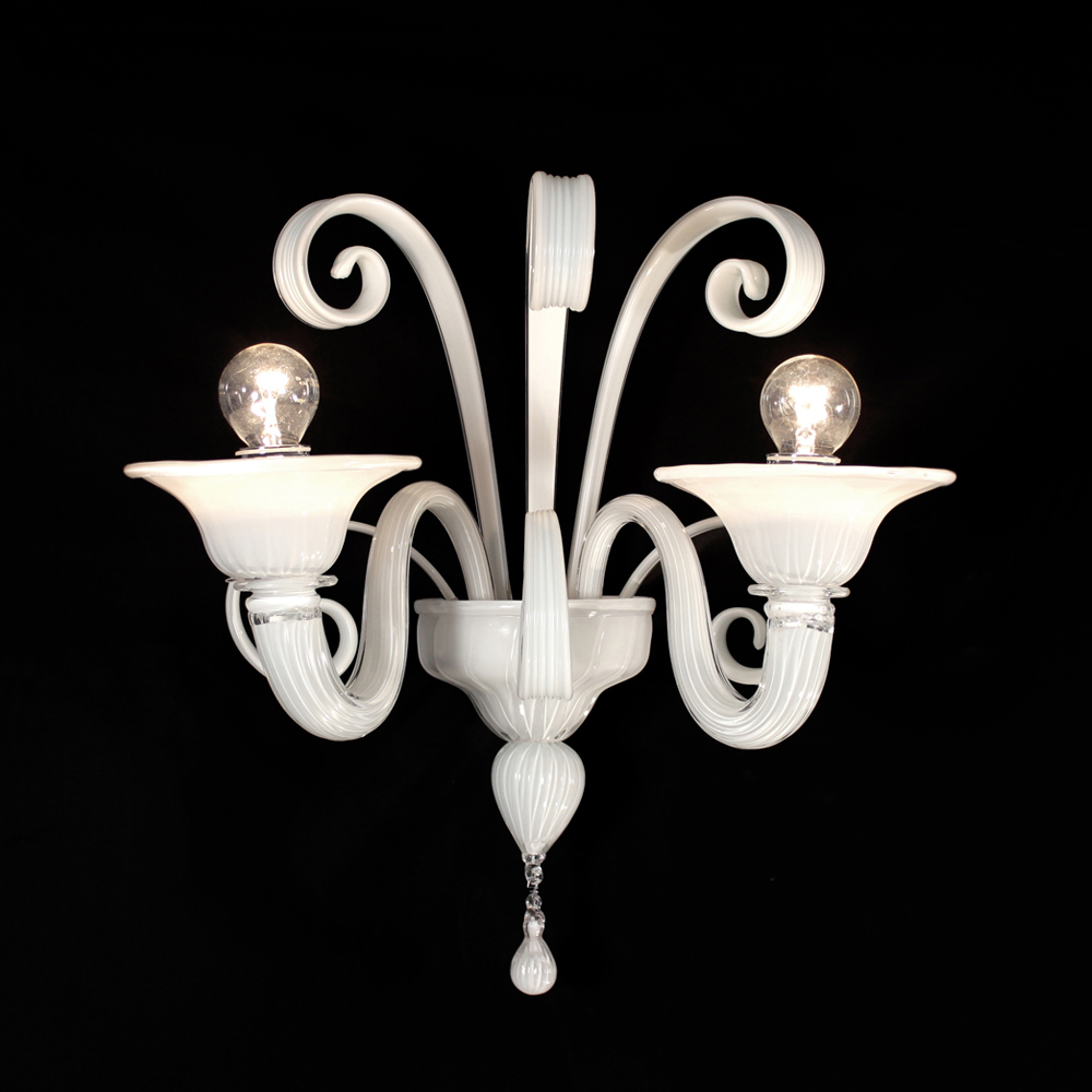 Rialto Bianco – applique in vetro di Murano