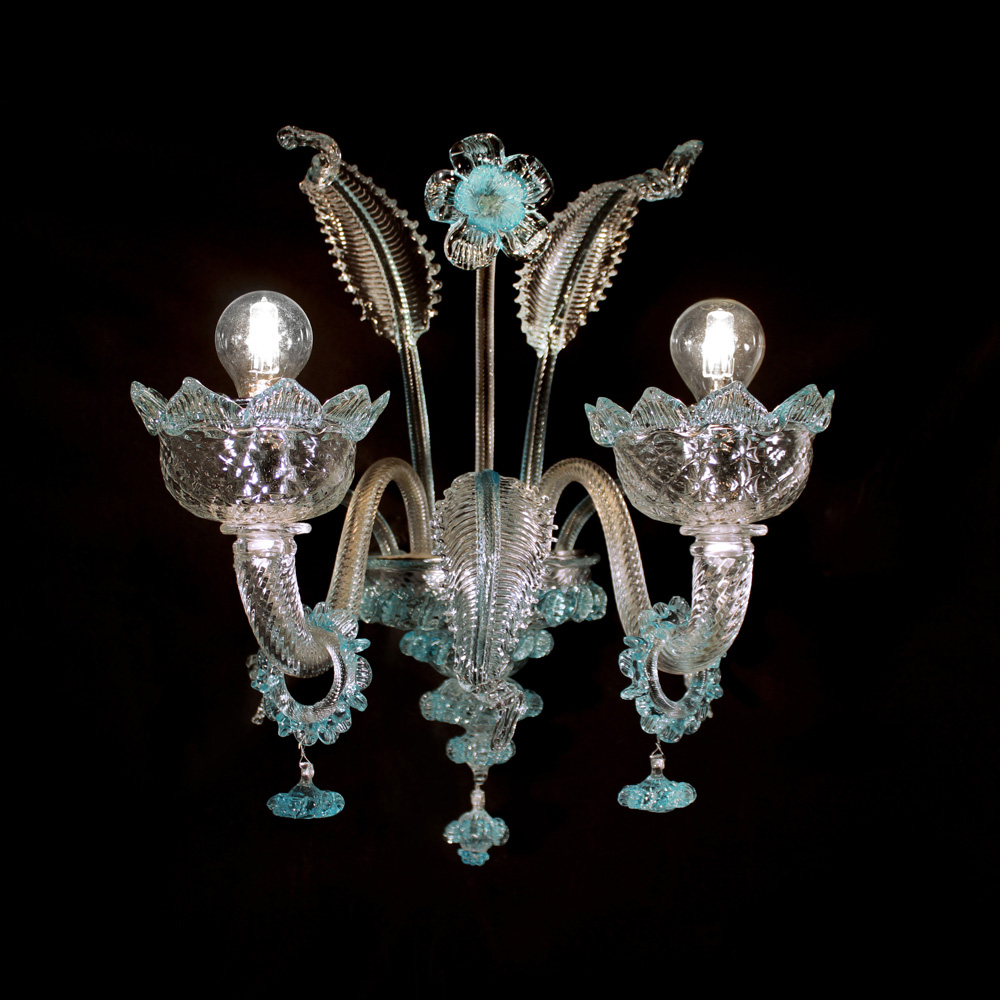 Venier azzurro – applique in vetro di Murano