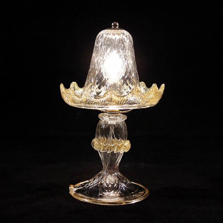 Corte cristallo e oro – abat-jour in vetro di Murano