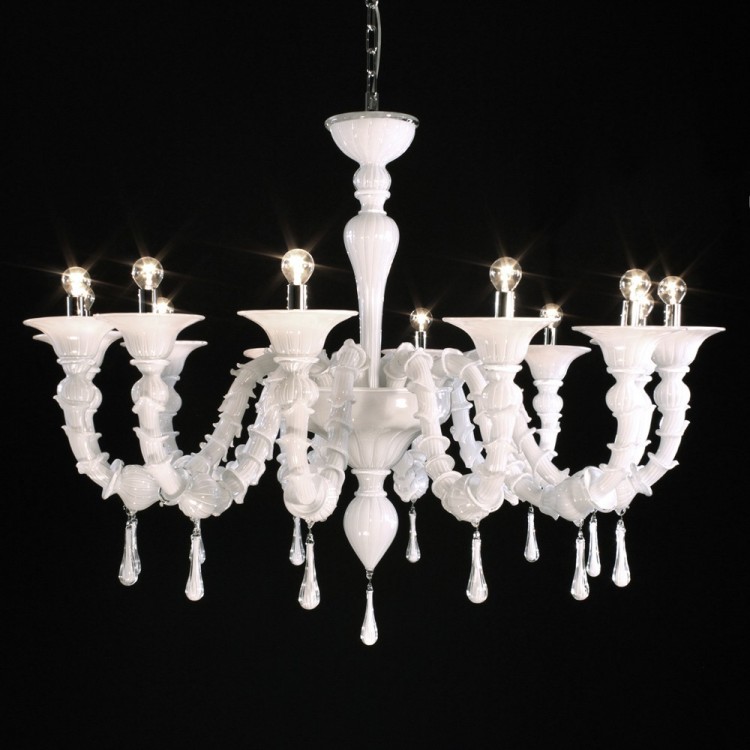Lazzaretto Bianco – lampadario in vetro di Murano