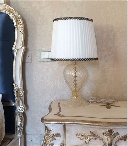 Bottega Veneziana | Lampada in vetro soffiato cristallo e oro 24Kt a bolle modello DESIREE