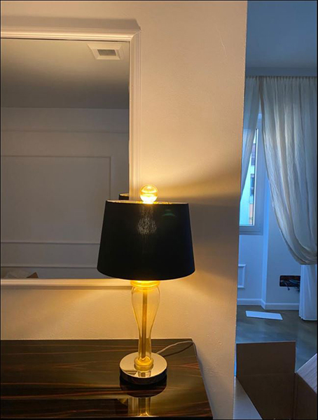 Bottega Veneziana | Lampada da tavolo in vetro soffiato di Murano cristallo e oro 24Kt pa