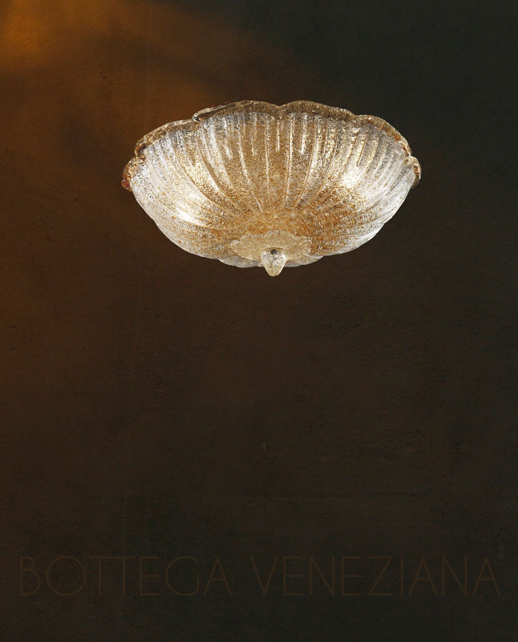 Bottega Veneziana | Plafoniera modello SALICE in vetro di Murano graniglia cristallo, rea