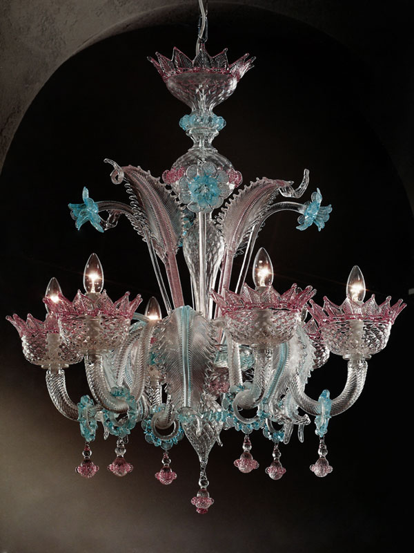 Bottega Veneziana | Lampadario classico in vetro soffiato di Murano modello ALMA colore c